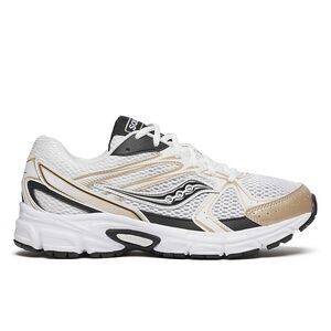 Saucony Unisex-Adult Ride Millennium Sneaker, White/Gold/Black, 8
